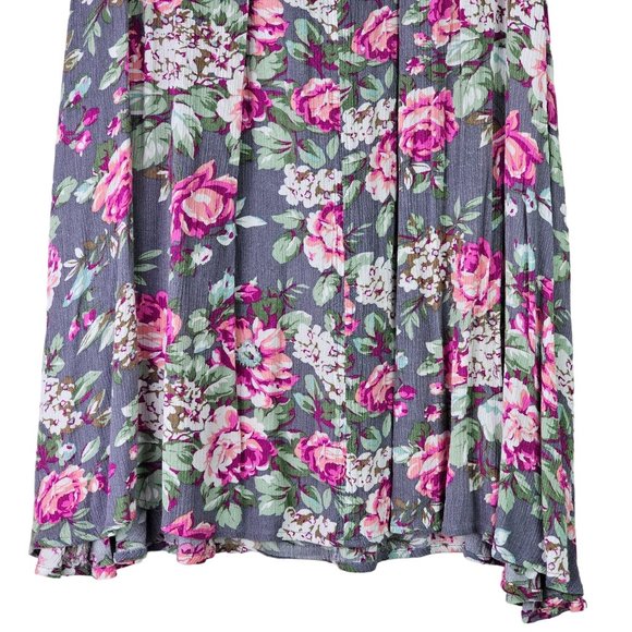 Umgee USA Women's Sleeveless Floral Crepe Keyhole Pleated Front Tent Dress, Sz S - Picture 3 of 8
